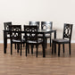 Lenoir Dining Set Modern Contemporary Grey Fabric Upholstered Espresso Brown Finished Wood 7-Piece