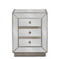 Currin Contemporary End Table with 3 Mirrored Drawers for Stylish Storage and Modern Decor