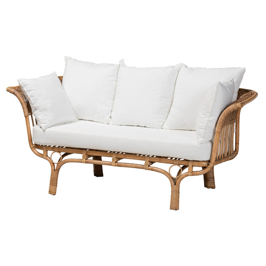 Edana Modern Bohemian Sofa Natural Rattan Design with Comfortable Cushioning for Stylish Living Spaces