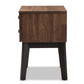 Selena Nightstand Mid-Century Modern Brown Wood 2-Drawer Bedside Table with Storage Solutions