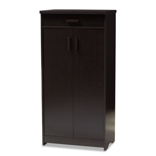 Bienna Shoe Cabinet - Modern Wenge Brown Storage Solution for Organizing Footwear