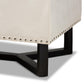 Esther Ottoman Modern and Contemporary Beige Velvet Fabric Upholstered Dark Brown Finished Wood Storage