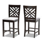 Caron Pub Chair Set of 2 Modern and Contemporary Gray Fabric Upholstered Espresso Brown Finished Wood