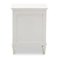 Venezia Nightstand French-Inspired Rustic Whitewash Wood 3-Drawer Storage Solution for Bedroom Decor