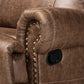 Buckley Reclining Sofa Modern Light Brown Faux Leather Upholstered 2-Seater Couch for Stylish Living Rooms