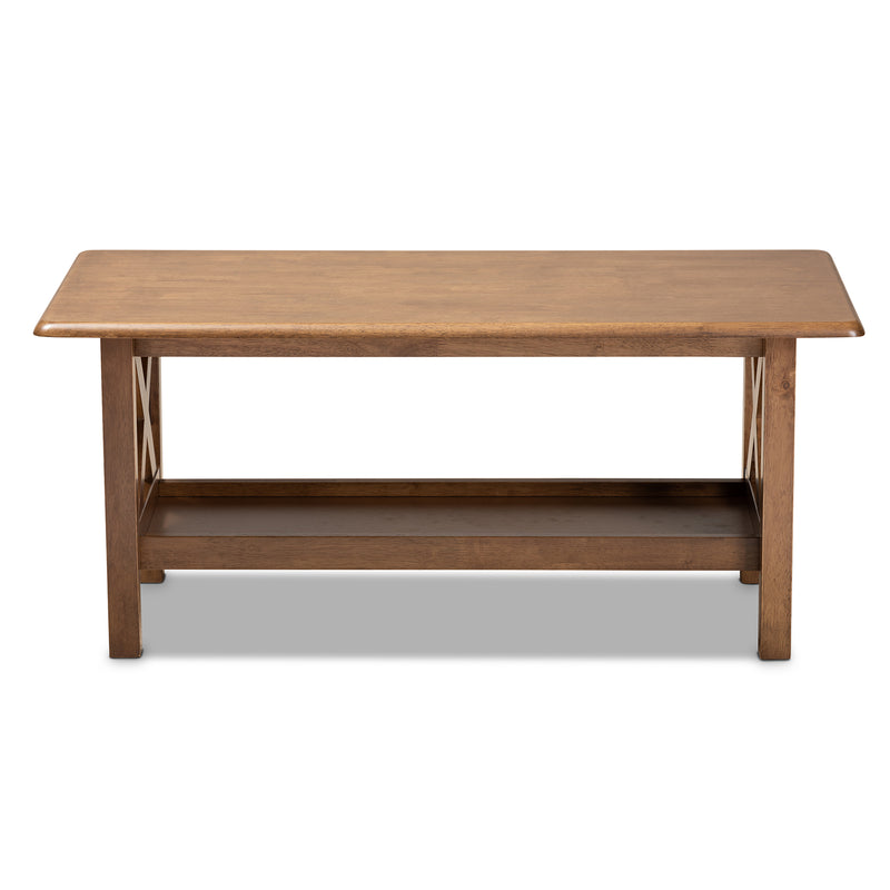 Reese Coffee Table - Traditional Walnut Brown Rectangular Wood Design for Elegant Living Rooms