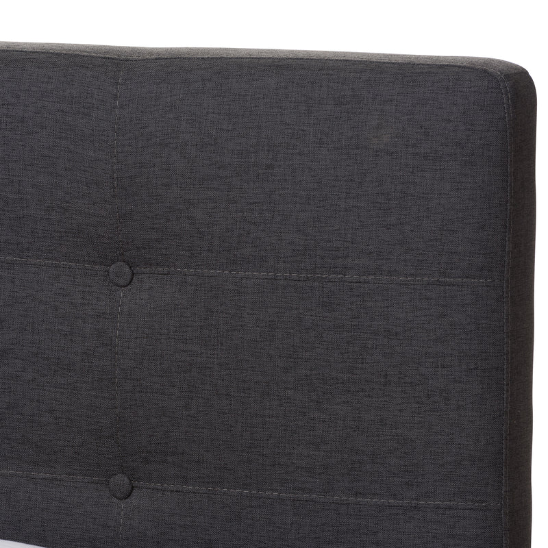 Valencia Platform Bed - Mid-Century Modern Dark Grey Fabric