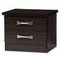 Colburn Nightstand - Modern and Contemporary 2-Drawer Dark Brown Finish Wood Storage Bedside Table