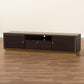 Cormac TV Stand Mid-Century Modern Transitional Dark Brown Finished Wood and Gold Metal 2-Door