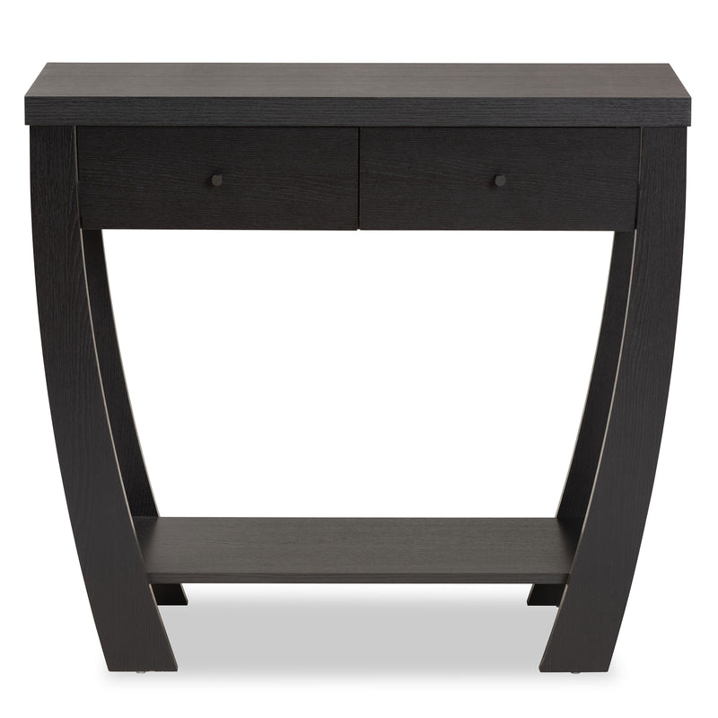 Capote Console Table Modern and Contemporary Espresso Brown Finished Wood 2-Drawer