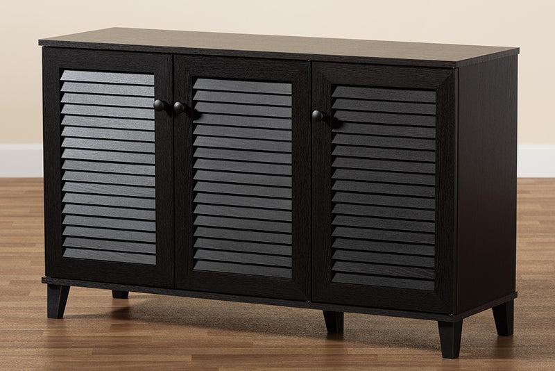 Warren Espresso Shoe Storage Cabinet with Modern Design and Ample Space for Organizing Footwear