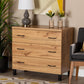 Maison Storage Chest Modern and Contemporary Oak Brown Finish Wood 3-Drawer