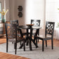 Kaila Dining Set Modern and Contemporary Dark Brown Finished Wood 5-Piece