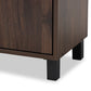 Rossin Shoe Storage Cabinet Modern and Contemporary Walnut Brown Finished 2-Door Wood Entryway with Open Shelf