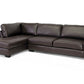 Orland Sectional Sofa Set Brown Leather Modern with Left Facing Chaise