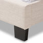 Cassandra Bed - Modern and Contemporary Light Beige Fabric Upholstered