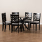 Norah Dining Set Modern Contemporary Grey Fabric Upholstered Dark Brown Finished Wood 7-Piece