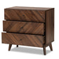 Hartman Mid-Century Modern 3-Drawer Storage Chest in Walnut Brown Finished Wood for Stylish Organization and Décor