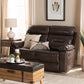 Byron Reclining Loveseat Modern Dark Brown Faux Leather Upholstered 2-Seater Sofa for Living Room Comfort and Style