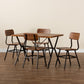 Irwin 5-Piece Dining Set Modern Industrial Design with Walnut Brown Wood and Black Metal Accents