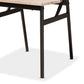 Carmen 5-Piece Dining Set in Modern Contemporary Style with Oak Brown Wood and Dark Brown Metal Accents