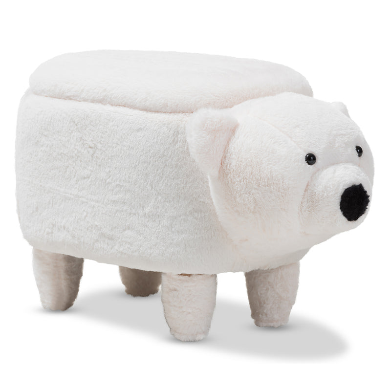 Bjorn Bear Storage Ottoman Contemporary Wool Upholstered Design for Stylish Organization and Comfort