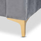 Oksana Daybed - Modern Contemporary Glam and Luxe Light Grey Velvet Fabric Upholstered with Gold Finish