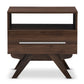 Ashfield Mid-Century Modern Nightstand Walnut Brown Wood with Storage Drawer and Stylish Design