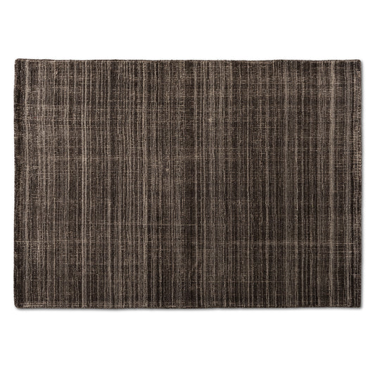 Medanos Area Rug Modern Handwoven Wool in Charcoal and Ivory for Stylish Home Décor