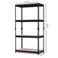 Cody Black Metal 4-Shelf Storage Rack - Versatile Shelving Unit for Home, Office, or Garage Organization