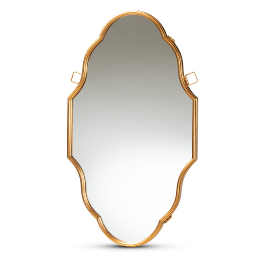 Dennis Vintage Accent Wall Mirror in Antique Gold Finish for Elegant Home Decor and Interior Design