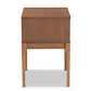 Ramiel Nightstand Mid-Century Modern Design Ash Walnut Finish Wood Rattan with 1 Drawer for Storage