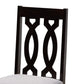 Callie Dining Set Modern Contemporary Grey Fabric Upholstered Dark Brown Finished Wood 5-Piece