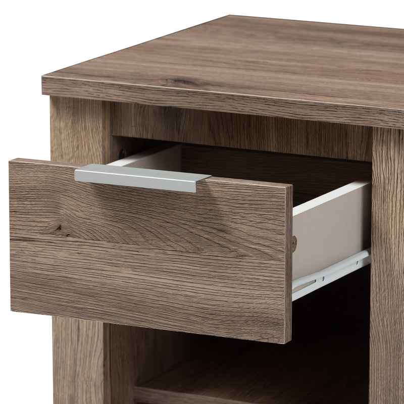 Laverne Nightstand Modern Oak Brown Design with 1 Drawer for Bedroom Storage