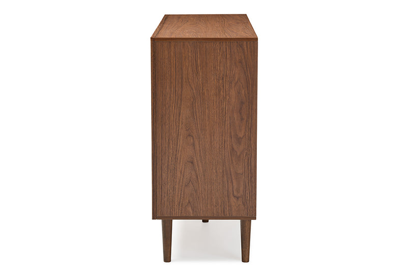 Harlow 6-Drawer Storage Dresser in Mid-Century Modern Style with White and Walnut Finish