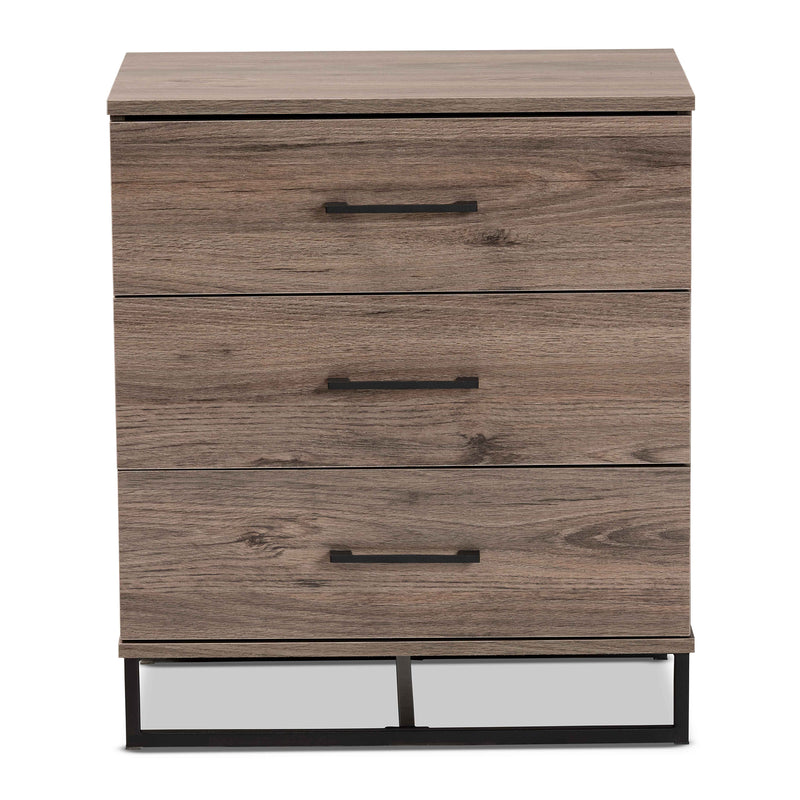 Daxton Storage Chest - Modern Rustic Oak Finished Wood with 3 Drawers for Stylish Organization