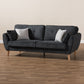 Miranda Sofa Mid-Century Modern Dark Grey Fabric Upholstered