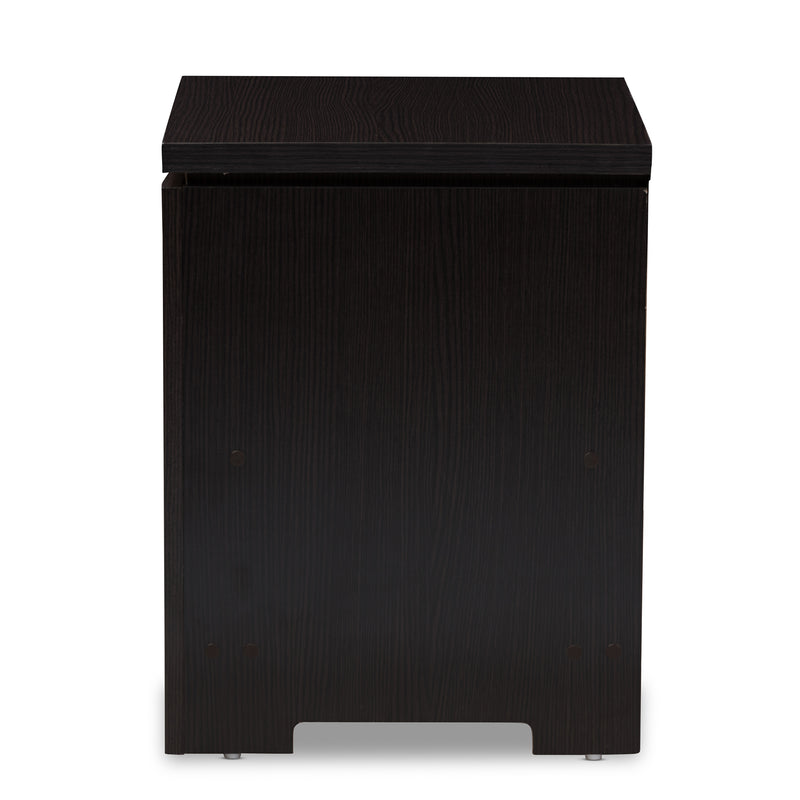 Bienna Nightstand - Modern Wenge Brown 1-Drawer Bedside Table for Bedroom Storage