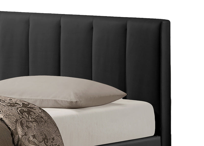 Templemore Black Leather Contemporary Bed