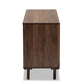 Meike Mid-Century Modern Dresser Two-Tone Walnut Brown and White 6-Drawer Storage Chest for Bedroom or Living Room