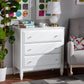 Naomi Bedroom Chest Classic White Finished Wood 3-Drawer Storage Solution for Stylish Bedrooms