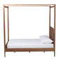 Roman Classic Queen Size Canopy Bed in Ash Walnut Wood with Traditional Design