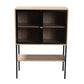 Asher Sideboard Modern Industrial Design Natural Brown Wood Black Metal 2-Door Storage Cabinet for Living or Dining Room