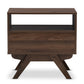 Ashfield Mid-Century Modern Nightstand Walnut Brown Wood with Storage Drawer and Stylish Design