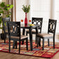 Louisa Dining Set Modern 5-Piece Collection with Beige Upholstery and Dark Brown Wood for Stylish Dining Rooms