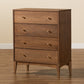 Landis Mid-Century Modern 4-Drawer Chest in Ash Walnut Finish - Stylish Storage for Bedroom or Living Room