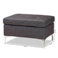 Riley Ottoman Modern Grey Fabric Upholstered Footrest and Accent Piece for Living Room or Bedroom