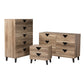 Wales Modern 3-Piece Storage Set in Two-Tone Black and Light Brown Finished Wood