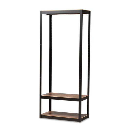 Elton Closet Organizer Modern Black Finished Metal 3-Shelf Free-Standing Storage Solution for Home and Office