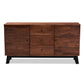 Calla Sideboard Modern Contemporary 2-Door Wood Buffet with Brown Black Oak Finish